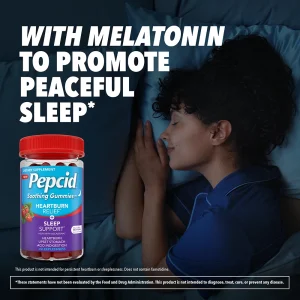 PEPCID™ Soothing Gummies, Heartburn Relief* + Sleep Support*, Strawberry