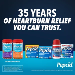 PEPCID™ Soothing Gummies, Heartburn Relief* + Sleep Support*, Strawberry